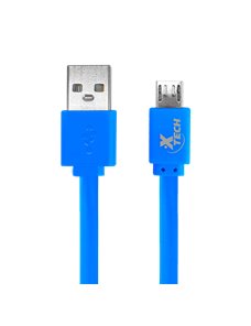 Xtech XTG-231 - Cable USB - USB (M) a Micro-USB tipo B (M) - USB 2.0 - 5 V - 2.4 A - 1 m - plano - negro, blanco, azul, verde, n