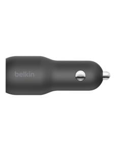 Belkin Dual Car Charger - Adaptador de corriente para el coche - 37 vatios - PD 3.0 - 2 conectores de salida (USB, 24 pin USB-C)